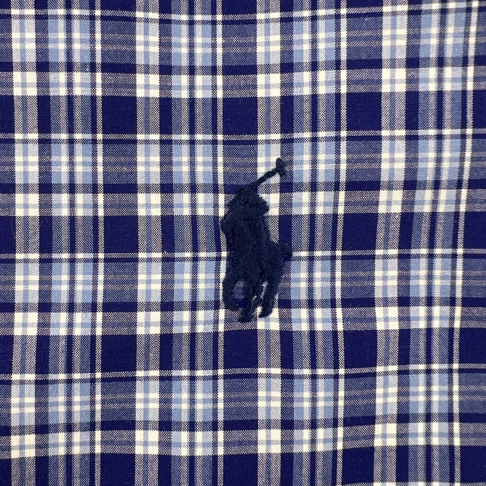 Ralph Lauren Men XL Blue White Plaid Cotton Button Down Long Sleeve Shirt Preppy - Picture 2 of 10